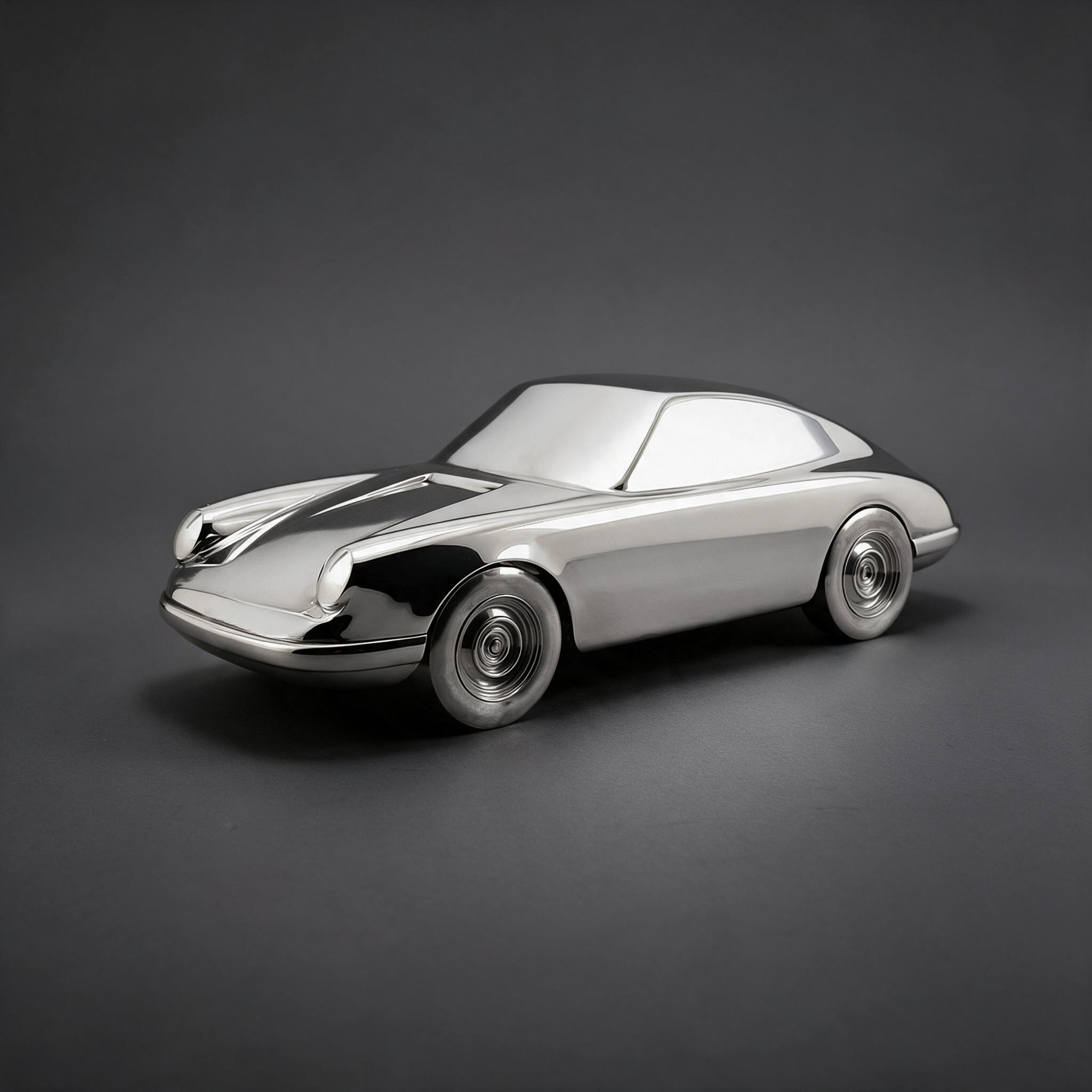 Porsche 930 Turbo silhouette by Atelier Circourt, mirror-polished