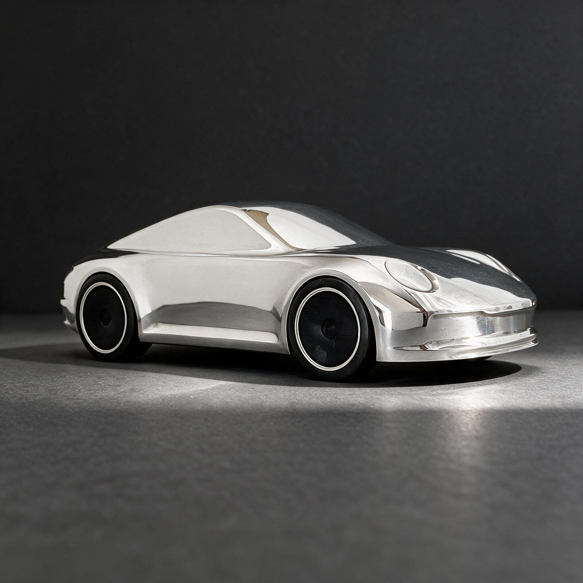 Porsche 911 GT3 RS silhouette by Atelier Circourt, mirror-polished