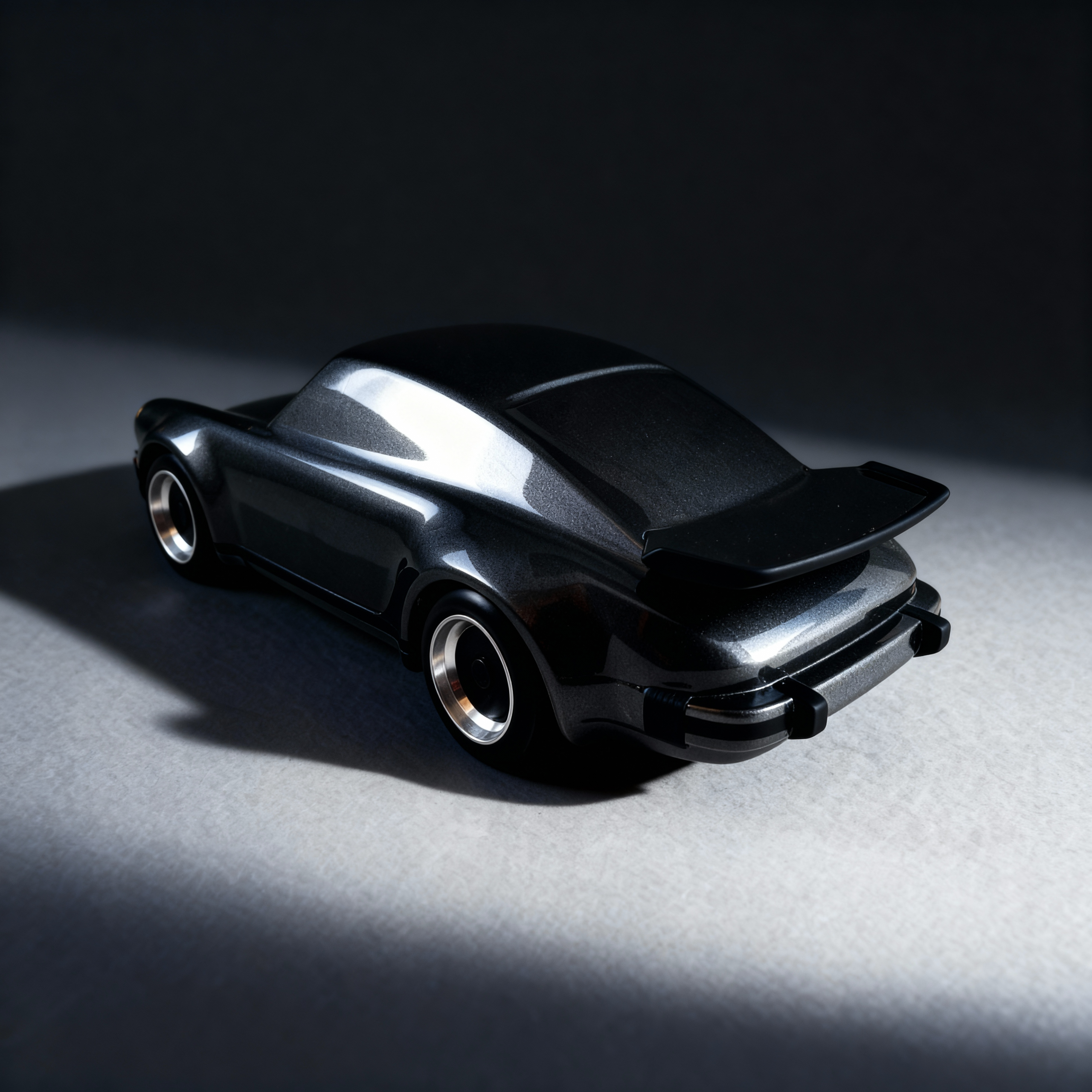 Porsche 930 Turbo silhouette by Atelier Circourt, orange & black