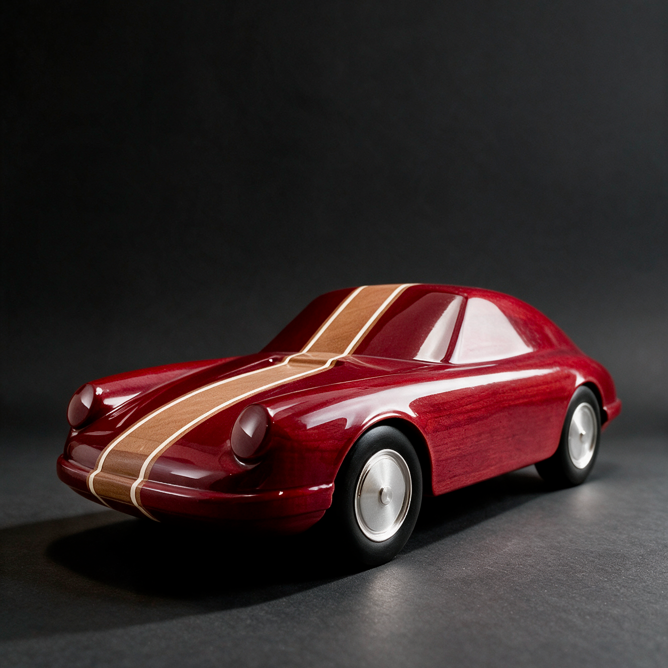 Porsche 911 silhouette by Atelier Circourt, red with stripes