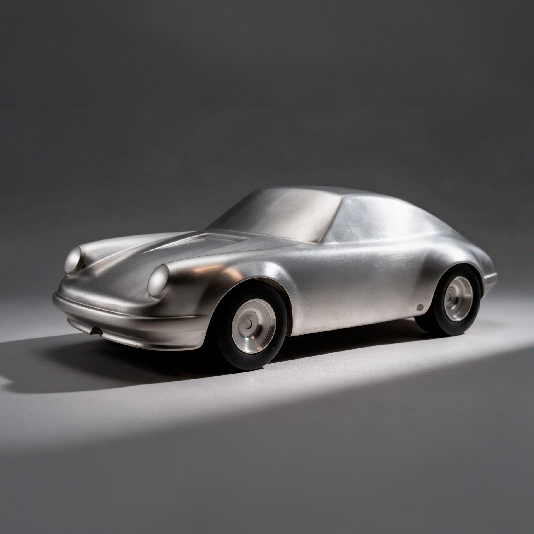 Porsche 911 ST silhouette by Atelier Circourt, brushed aluminium